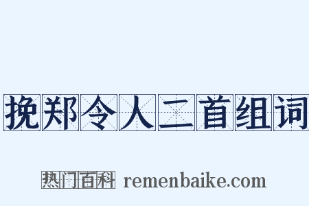 挽郑令人二首组词是什么意思的图片